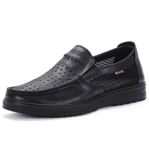 Invomall Men's Casual Lightweight Breathable Slip-On Handmade Shoes