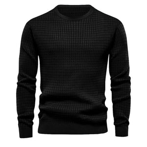 Men Plaid Solid Color Sweater