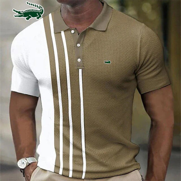 Stripe Stitching Breathable Shirt