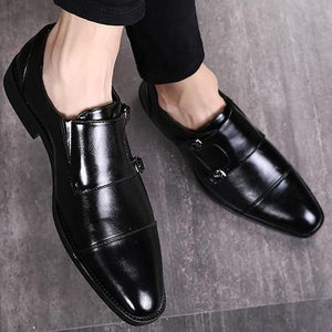 Invomall New Arrival Comfortable Pointed Toe Leather Dress Shoes