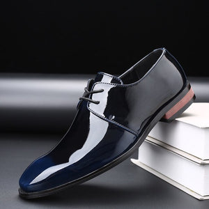 Invomall Men's Oxfords Patent Leather Formal Business Dress Shoes
