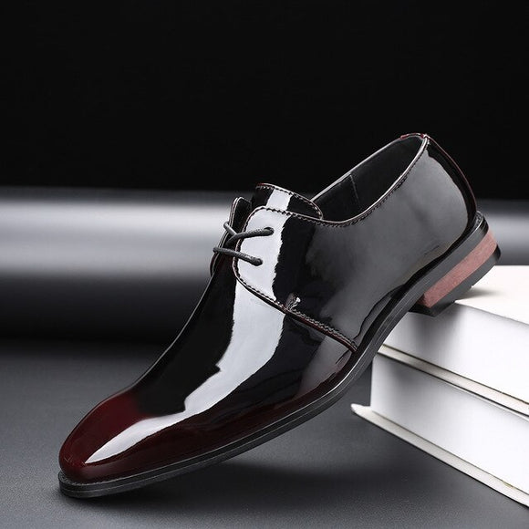 Invomall Men's Oxfords Patent Leather Formal Business Dress Shoes