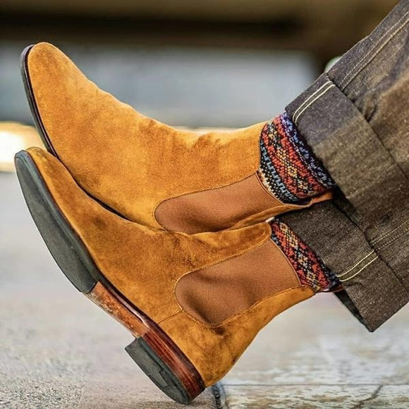 Handmade Suede Leather Chelsea Boots