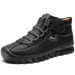 Invomall Men's Non-slip Genuine Leather Casual Shoes