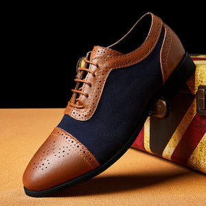 Invomall Men's Vintage Formal Business Shoes