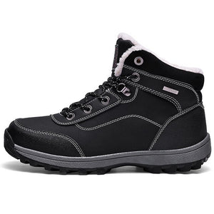 Invomall Men's Warm Winter Leather Ankle Boots
