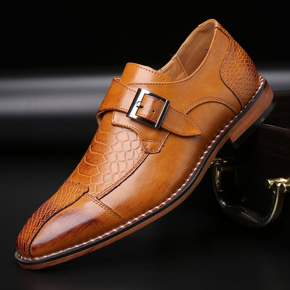 Crocodile Pattern Leather Business Dress Shoes