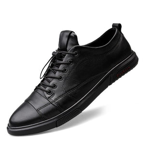 Invomall Men's Handmade Cowhide Leather Sneakers