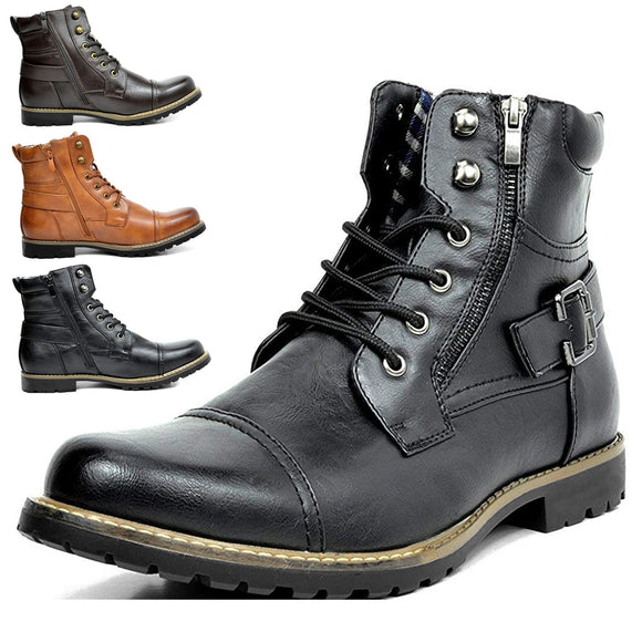 High Top Motorcycle Leather Boots