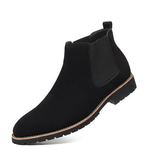 Invomall Men's Leather Pointed Toe Chelsea Boots