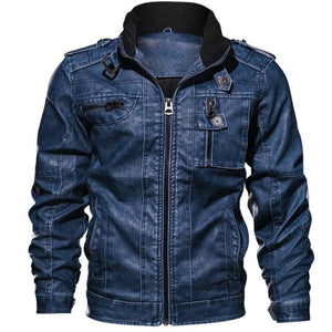 Slim Fit Faux Leather Motorcycle Jacket