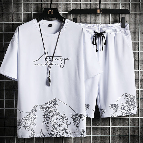 Summer Breathable Men's T-shirt + Shorts Set