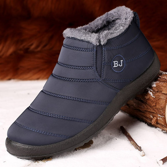 Invomall Men's Solid Color Warm Snow Boots