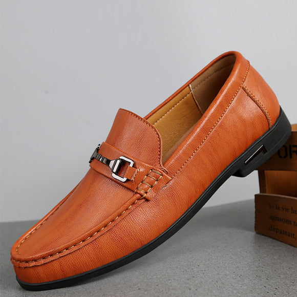 Invomall Men Genuine Leather Casual Loafers