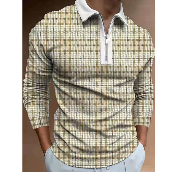 Mens Fashion Patchwork Polo Shirt