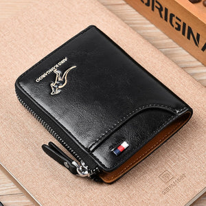 Business Zipper Leather Wallet