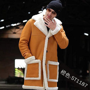 Solid Color Plush Warm Long Overcoat