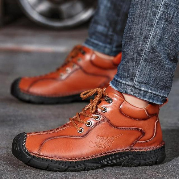Autumn Fashion Men Leather Ankle Boots