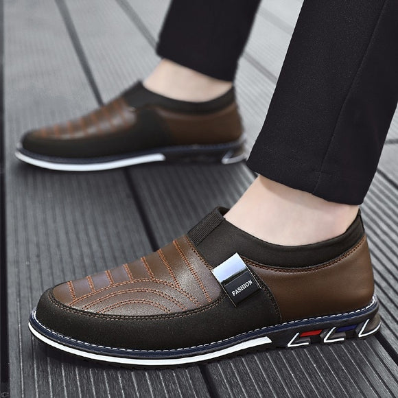 Invomall High Quality Leather Men's Business Casual Leather Shoes