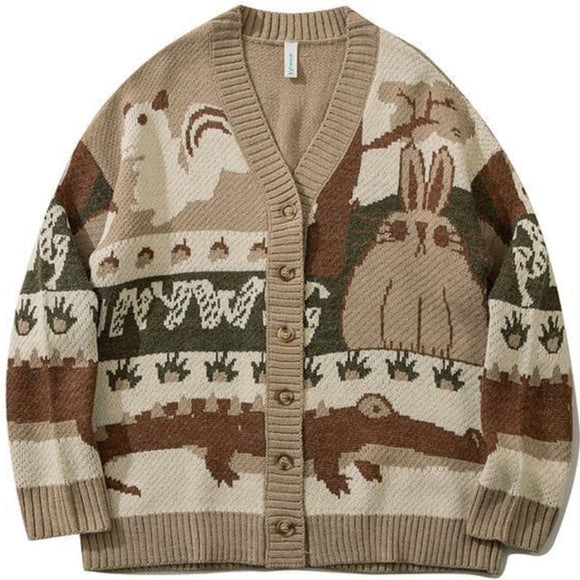 Vintage Cartoon Knitted Sweater