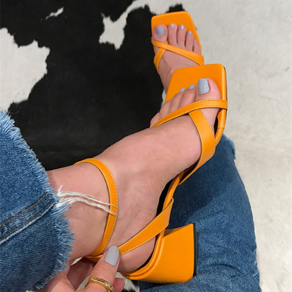 High Quality Ankle Mid Heel Sandals