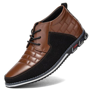 Invomall Men's Casual Leather Ankle Boots