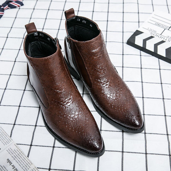 British Designer Leather Ankle Boots
