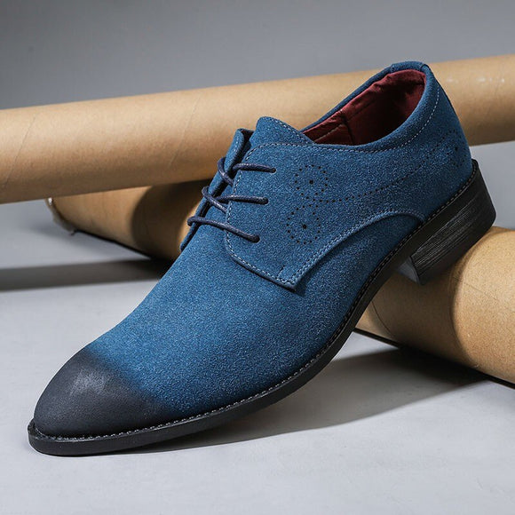 Pointed Toe Men  Lace Up Leather Shoes