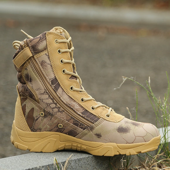 Waterproof Leather Combat Ankle Boots