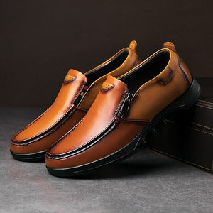 Invomall Men's Genuine Leather Shoes Loafers