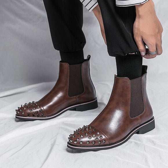 Fashion Male Rivets Ankle Boots