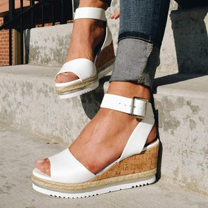 Fish Mouth Wedge Sandals