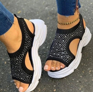 Invomall Ladies Platform Comfort Walking Sandals
