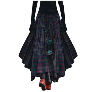 Invomall Women's Asymmetrical maxi skirt