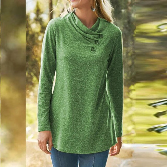 Ladies Solid Color Fashion Pullover