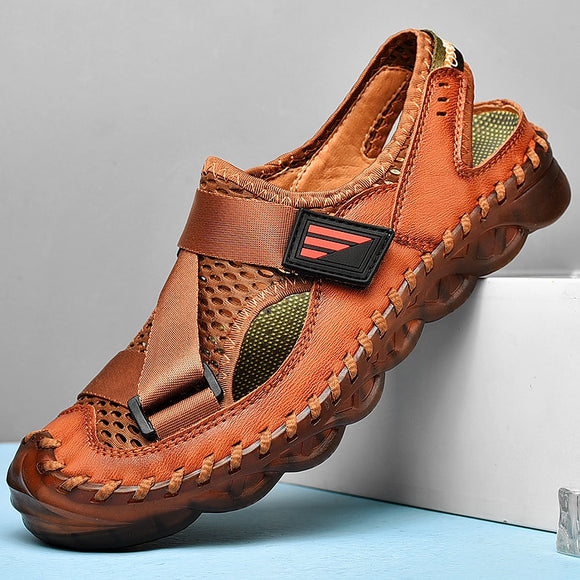 Genuine Leather Mesh Sandals