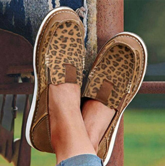Invomall Women's Breathable Leopard Sneakers