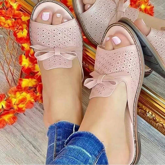 Women Hollow Out Bowknot Sandals