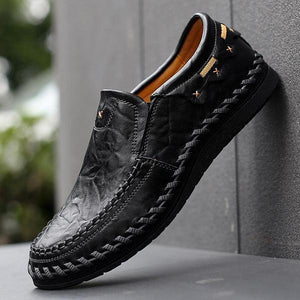 Invomall Men's Handmade Leather Driving Shoes