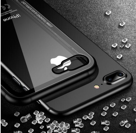 Phone Case - Luxury HD Clear Tempered Glass Soft TPU Edge Phone Case For iPhone X/XS/XR/XS Max 8/7 Plus