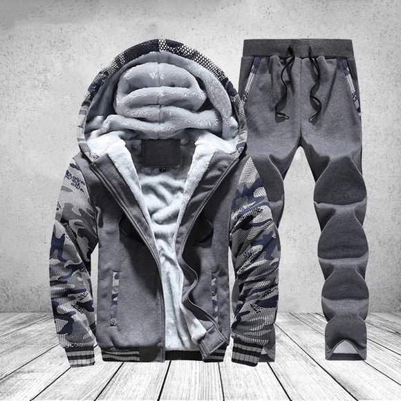 Invomall Men's Camouflage Windproof Warm Tracksuit