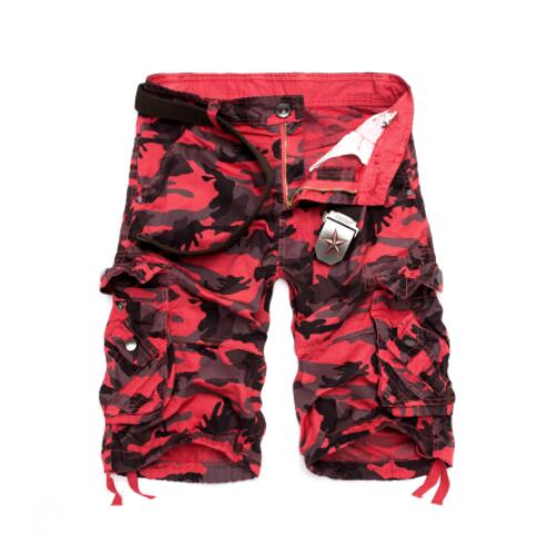 Invomall Men's New Camouflage Loose Cargo Shorts