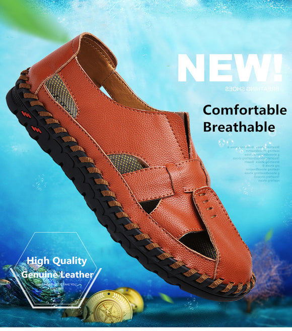 New Genuine Leather Handmade Men Sandals