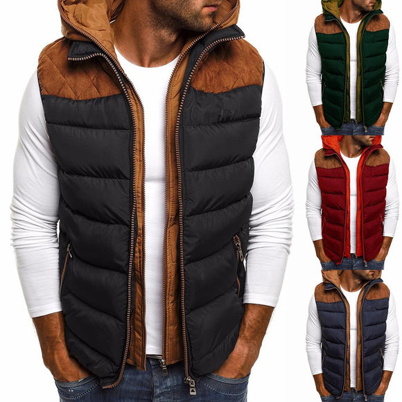 Invomall Men's Cotton Jacket Vest Coat