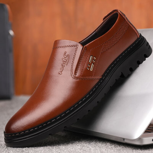 Invomall Vintage Leather Men's Casual Shoes