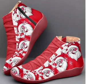 Invomall Ladies Autumn Spring Round Toe Leather Boots