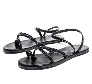 Shoes - Ladies Simple Weave Slippers Sandals