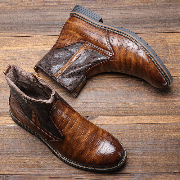 Comfortable Men's Leather Warm Boots