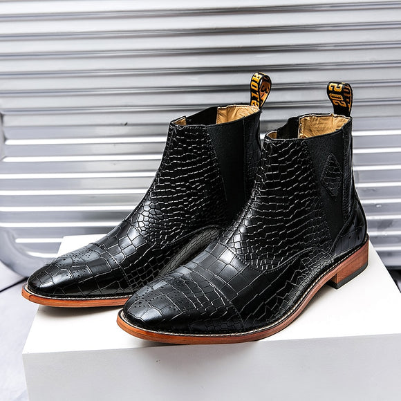 Fashion Chelsea Leather Dress Boots