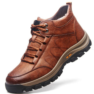 Soft Leather Men's Warm Ankle Boots